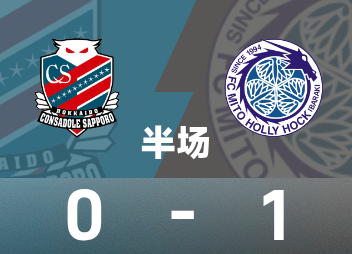 日职乙半场：斋藤俊辅破门，札幌冈萨多0-1水户蜀葵
